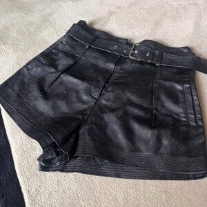 Topshop Belted Faux Leather Shorts- Like New